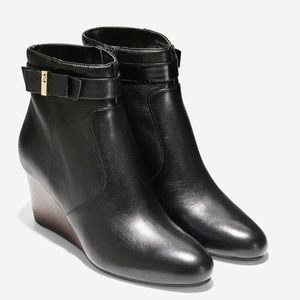 Cole Haan Elsie Bow Bootie Size 10 Black Leather